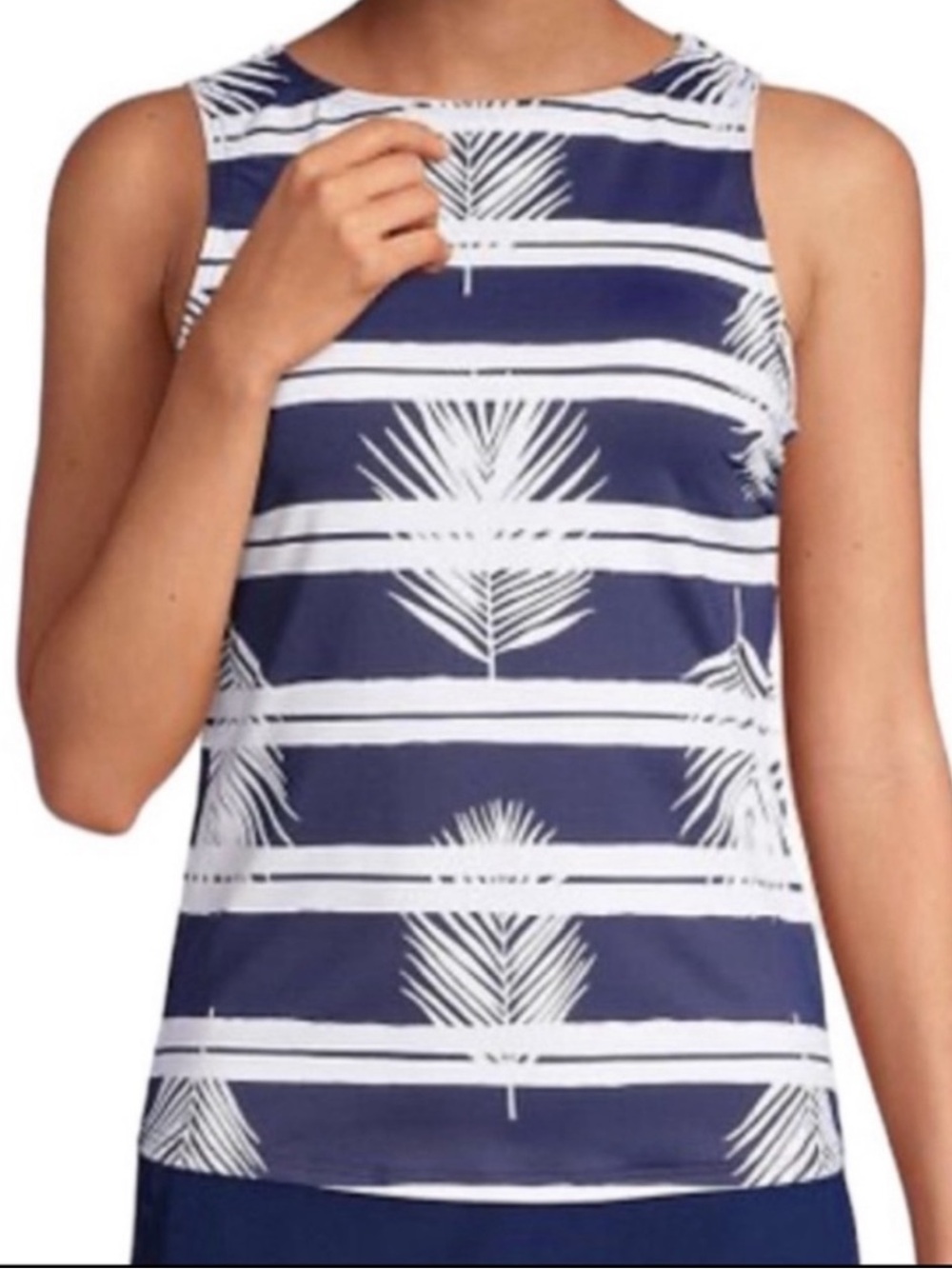 NWT Lands’ End Palm Leaf Tankini Top